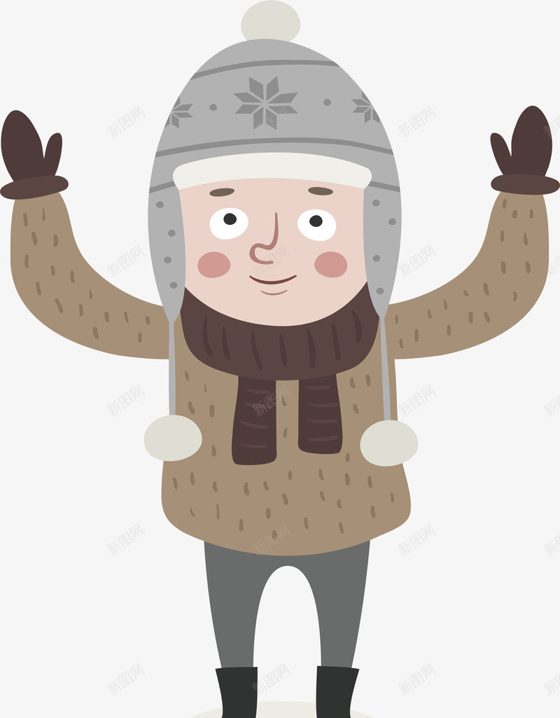 冬天欢呼的人矢量图ai免抠素材_88icon https://88icon.com 冬天你好 冬天的孩子 暖冬 欢呼的人 矢量png 迎接冬天 矢量图