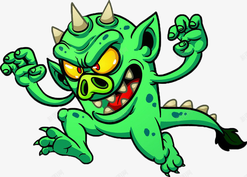 卡通年兽png免抠素材_88icon https://88icon.com 年兽 怪物 新年 春节
