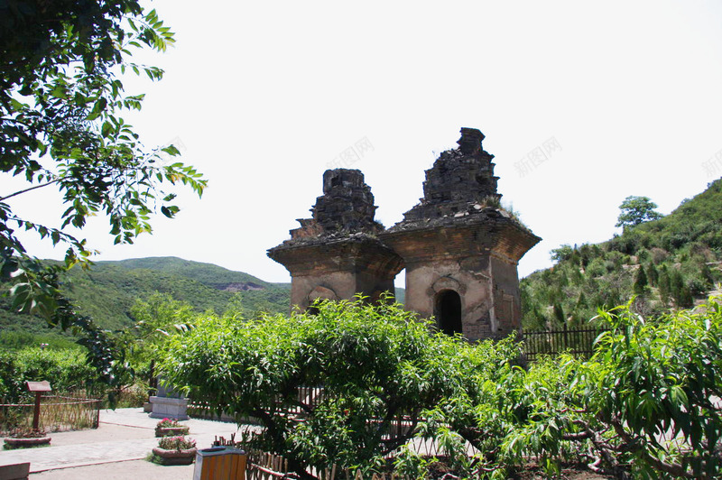 太原开化寺连理塔景色png免抠素材_88icon https://88icon.com 太原 树木 风景