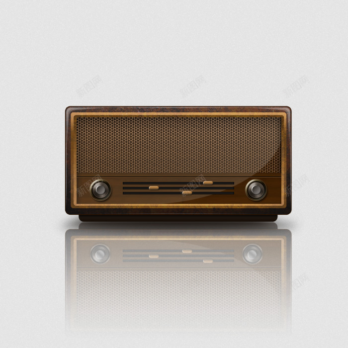仿古收音机PSDpng免抠素材_88icon https://88icon.com PSD vintage 仿古 收音机 旋钮 木质电器 老式收音机 调频
