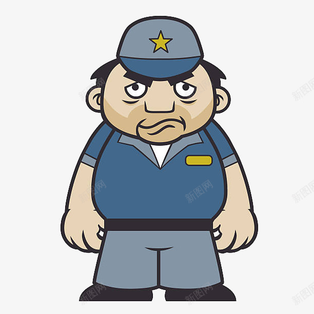 卡通戴帽子的保安png免抠素材_88icon https://88icon.com 保安 保安卡通 卡通 安保 帽子 形象 插画 男人 瘪嘴 站立