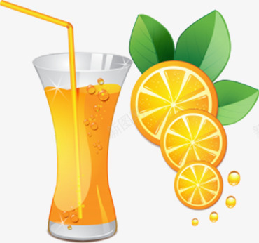 吸管喝果汁png免抠素材_88icon https://88icon.com 新鲜橙子 橙子片 橙汁 鲜榨果汁