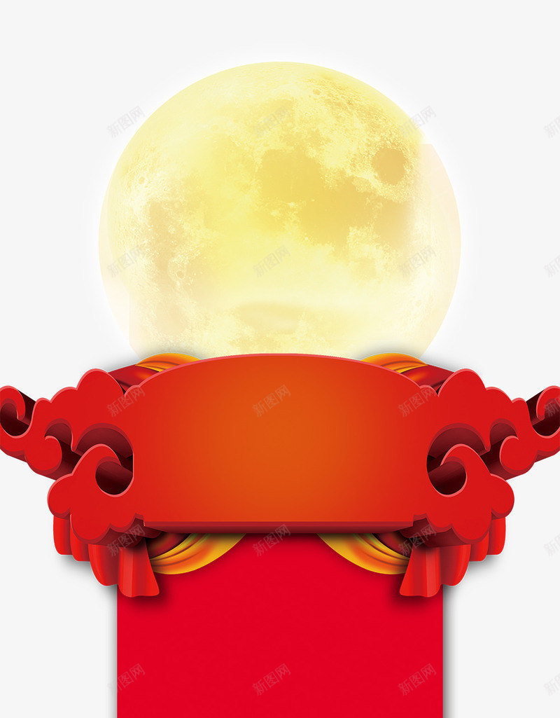 2018年春节红色边框背景与月亮psd免抠素材_88icon https://88icon.com 2018年 喜庆 手绘 新年 春节 月亮 红红火火 红色边框背景 过年