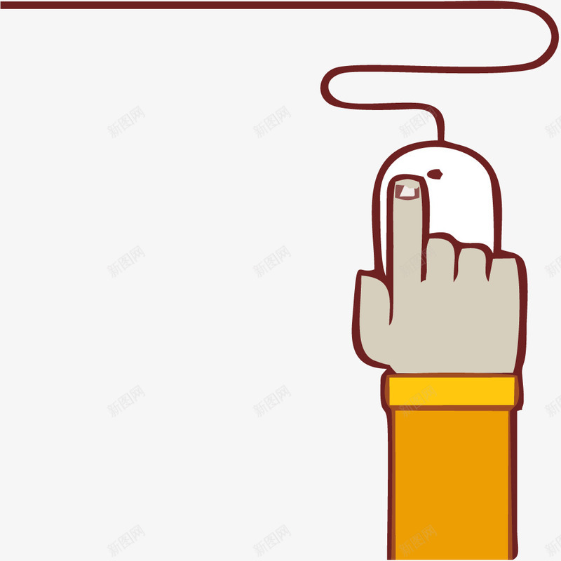 手点击鼠标png免抠素材_88icon https://88icon.com 免抠鼠标png 手绘插画 鼠标