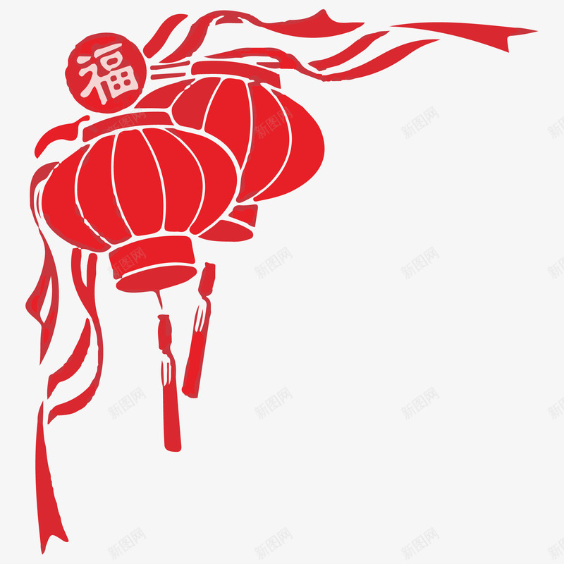 新年福字红色灯笼png免抠素材_88icon https://88icon.com 春字灯笼 春节 灯笼剪纸 灯笼窗花 红色 节日装饰