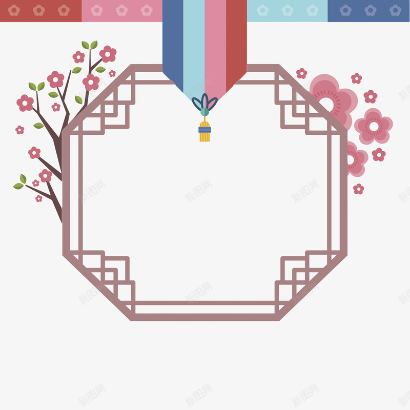 中国风边框图png免抠素材_88icon https://88icon.com 创意的 卡通 古代花窗 古代风 屏风 梅花 窗户 装饰 边框