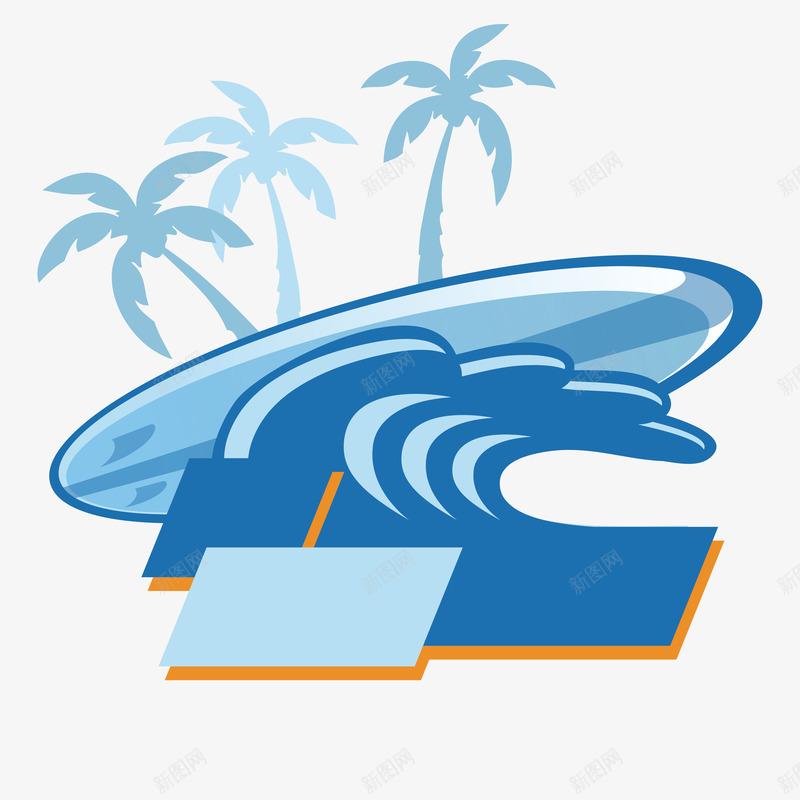 扁平化海岛游矢量图ai免抠素材_88icon https://88icon.com 扁平化 旅游 椰树 海岛游 矢量图