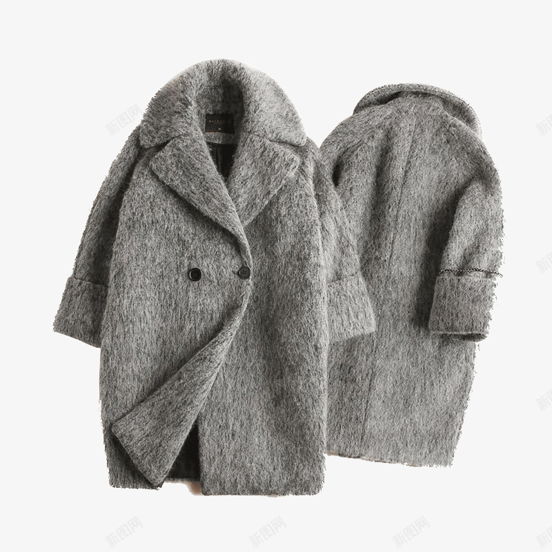 秋冬新品中长款简约高端羊毛大衣psd免抠素材_88icon https://88icon.com 女西装 毛呢外套 茧型 领廓形
