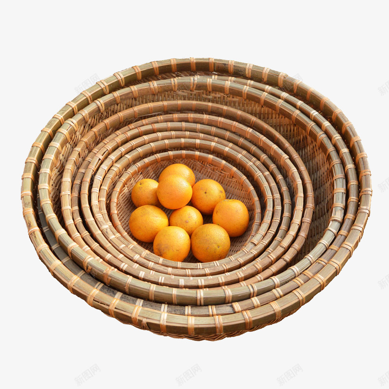 沥米水果篮png免抠素材_88icon https://88icon.com 一筐橘子 产品实物 展示框 沥米水果篮 竹子框 竹筐 竹篮子 竹编圆筲箕