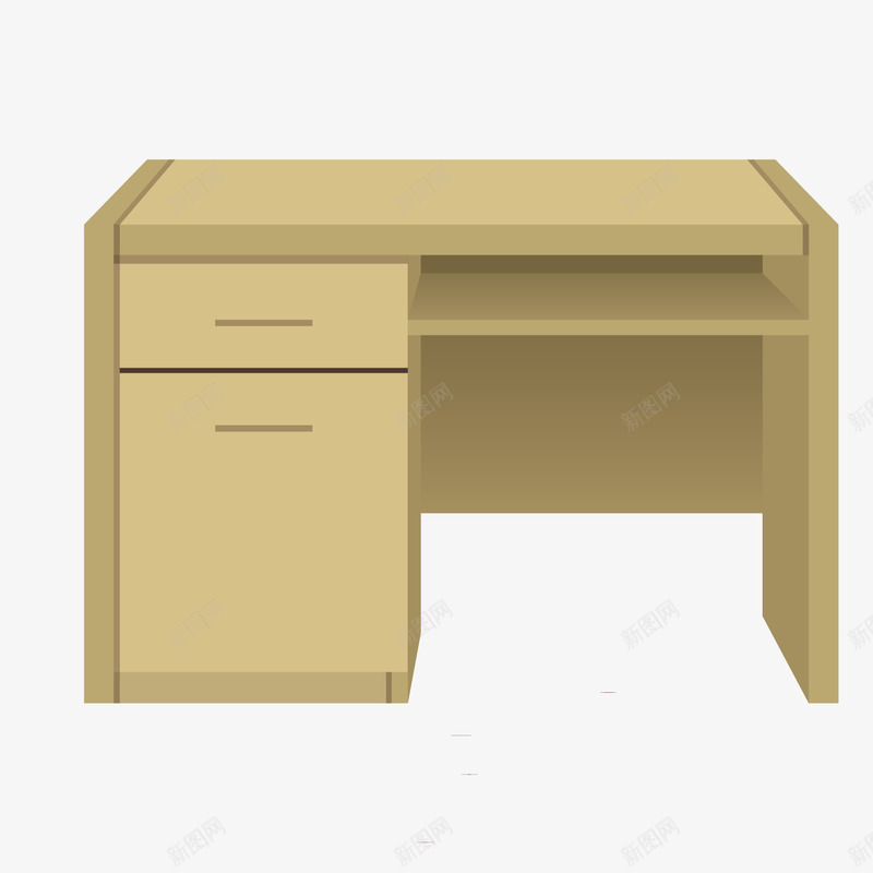 家具黄色木质写字台矢量图ai免抠素材_88icon https://88icon.com 写字台 家具 木质 黄色 矢量图