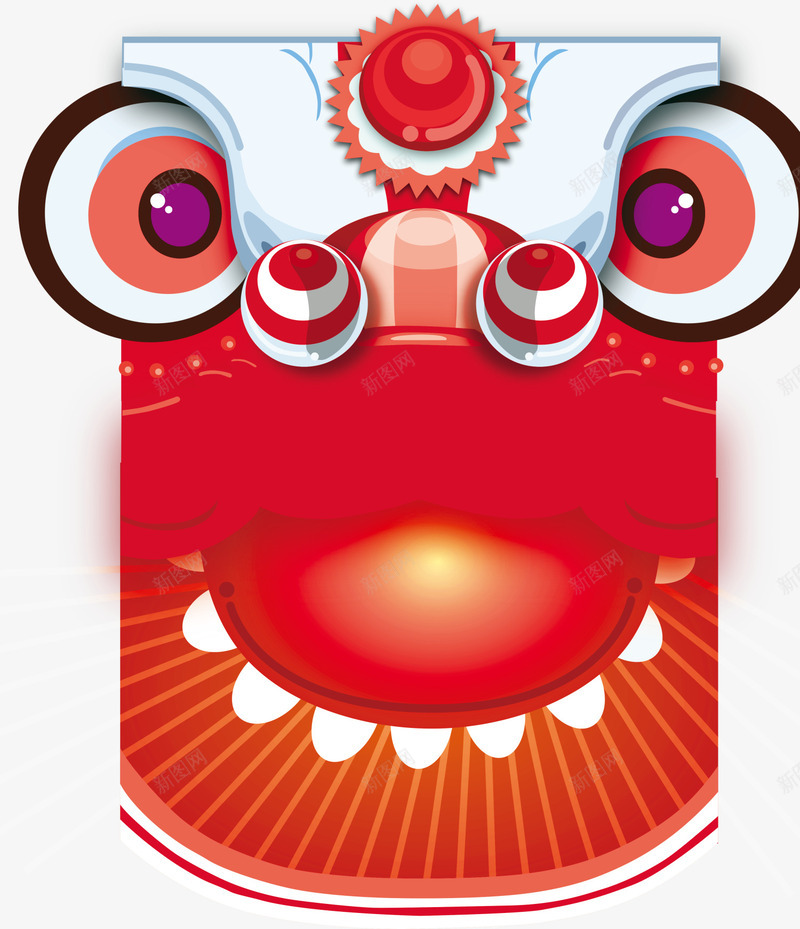 红色舞狮狮子头红包png免抠素材_88icon https://88icon.com 新年 新春 春节 狮子头海报 红包 红色狮子头 舞狮 装饰图案