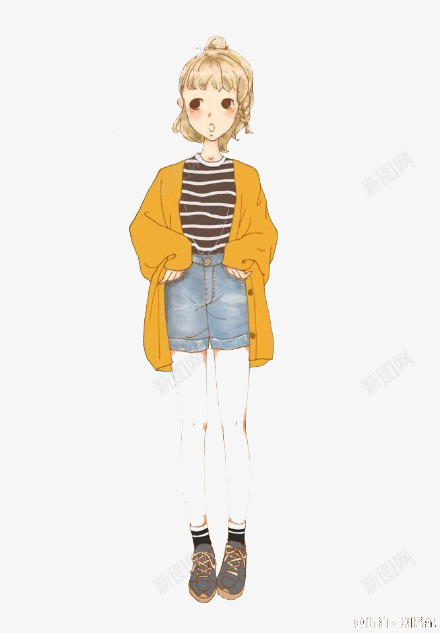简笔画女生png免抠素材_88icon https://88icon.com 卡通 女生 简笔画 马克