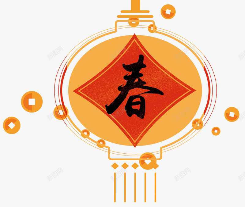 新春装饰灯笼psd免抠素材_88icon https://88icon.com 新年 新春佳节 春节 灯笼 装饰图案 装饰灯笼