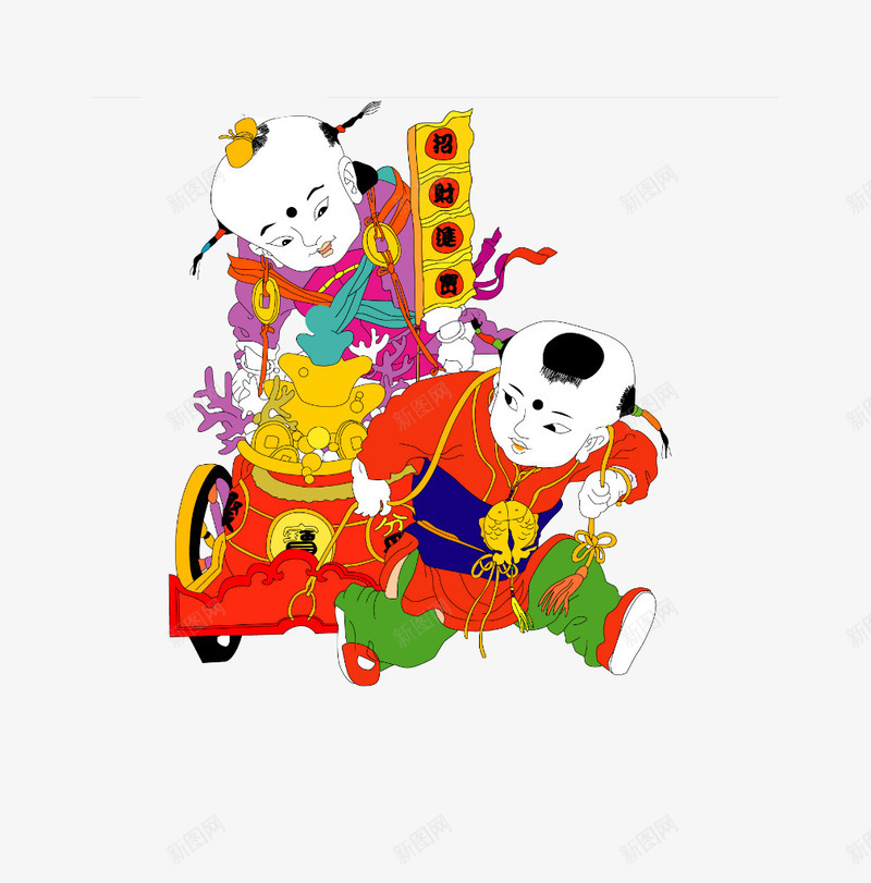 招财童子png免抠素材_88icon https://88icon.com 恭喜发财 招财 拜年 新年 春节 童子