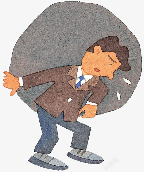背石头的男人png免抠素材_88icon https://88icon.com 卡通 棕色 男人 白色 石头 背着 衬衫 西装