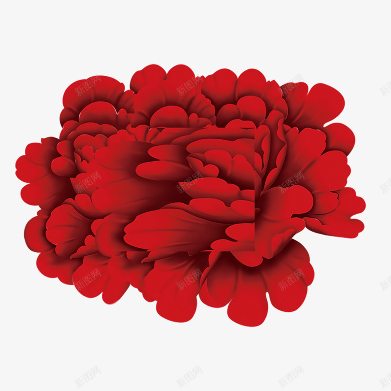 红色创意春节花朵png免抠素材_88icon https://88icon.com 商务 图案 庆祝 新年 春节 红色 纹理 质感