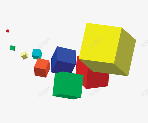 悬浮立方体png免抠素材_88icon https://88icon.com 几何 动感立方体 彩色 悬浮立方体 抽象 正方体 盒子 科技 蓝色 黄色