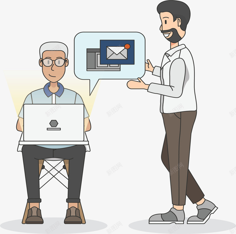 打电脑互联网工作矢量图ai免抠素材_88icon https://88icon.com 两人对话 办公工作 团队合作 打电脑 矢量png 网络工作者 矢量图