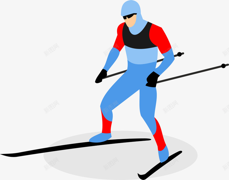 卡通滑雪的男人矢量图ai免抠素材_88icon https://88icon.com 冬天 卡通手绘 滑雪 男人 装备 矢量图