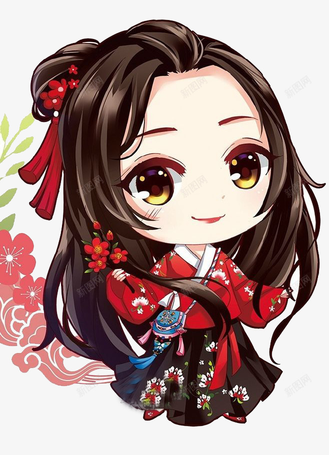 卡通古风古装女孩png免抠素材_88icon https://88icon.com 卡通 古装 古风 古风衣服 女孩 彩色 手绘 水彩 红色 装饰