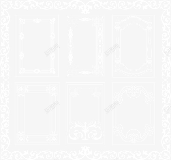 白色经典欧式边框合集png免抠素材_88icon https://88icon.com 主题框 欧式 白色 相框 边框