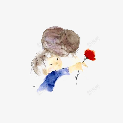 小孩和妈妈png免抠素材_88icon https://88icon.com 卡通 小孩 手绘 插画 母婴 水彩 涂鸦 花朵