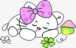 卡通睡觉的白色小猫png免抠素材_88icon https://88icon.com 卡通 小猫 白色 睡觉
