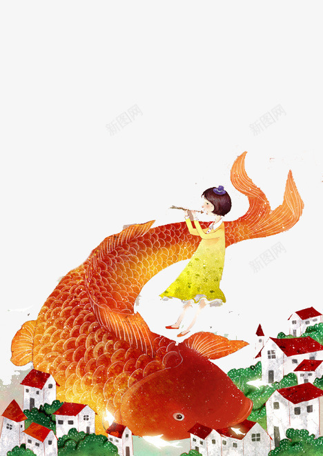 小女孩和金鱼png免抠素材_88icon https://88icon.com 儿童 儿童插画 卡通 卡通人物 卡通动物 插画 故事 梦幻 童话 童话森林 金鱼