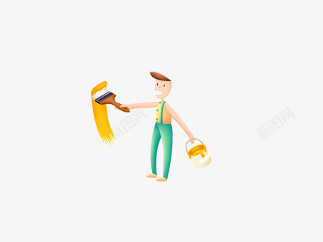 卡通元素刷油漆刷墙png免抠素材_88icon https://88icon.com 刷墙 刷油漆 卡通元素