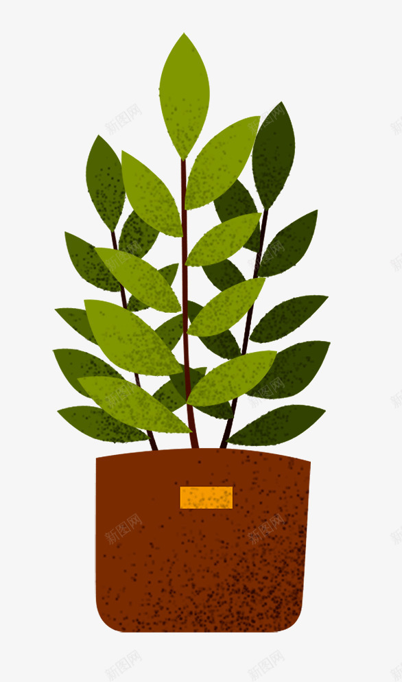花盆盆栽绿色植物小清新png免抠素材_88icon https://88icon.com 叶子 小清新 手绘 插画 植物 深绿色 盆栽 绿色 花盆