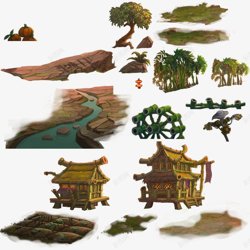 木屋树木游戏大集合png免抠素材_88icon https://88icon.com 木屋 树木 游戏 集合