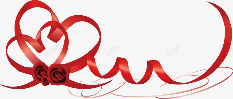 心彩带png免抠素材_88icon https://88icon.com 双心 婚庆 婚庆元素 彩带 彩带缠绕 心 恋人元素 情人节 情人节元素