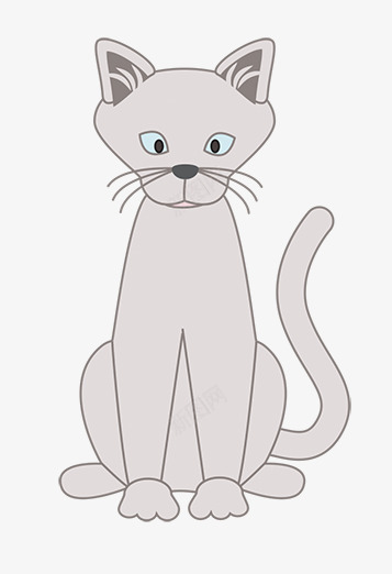 小灰猫装饰png免抠素材_88icon https://88icon.com 剪贴 小猫 猫咪 野猫