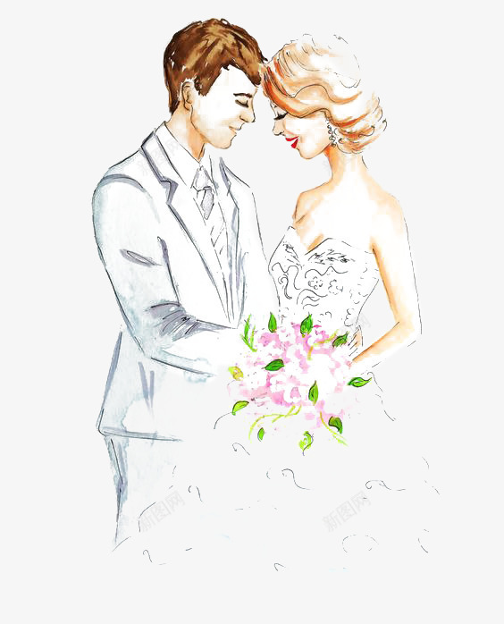 结婚的夫妻png免抠素材_88icon https://88icon.com 卡通 夫妻 婚礼 婚纱 手绘 插画 欧美 结婚