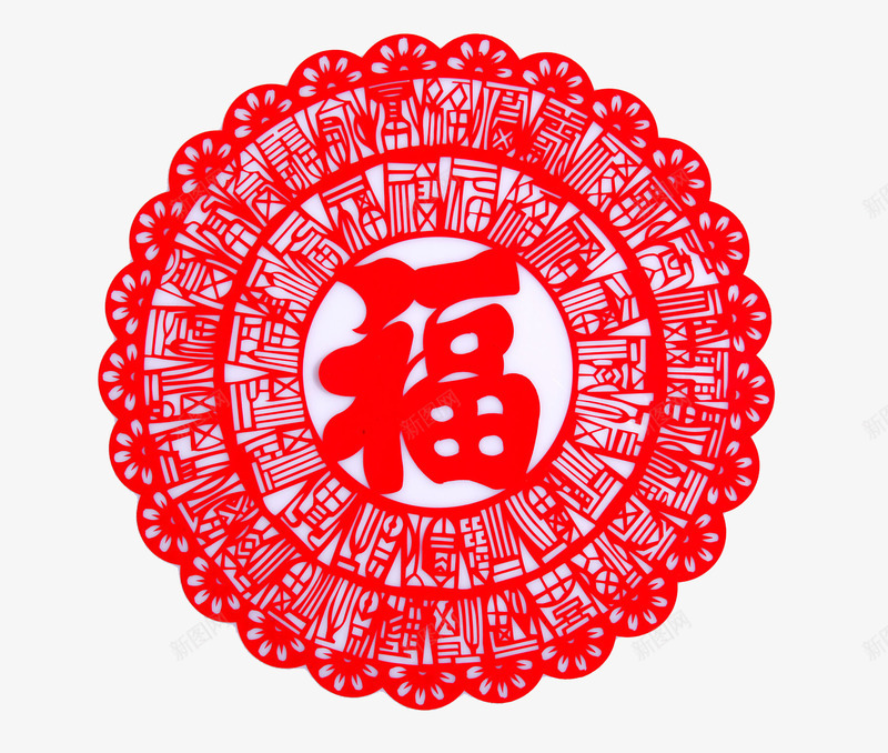 红色创意中国风窗花png免抠素材_88icon https://88icon.com 中国风 卡通手绘 古风 圆形 水彩 福艺术字 红色