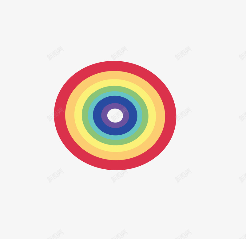 彩虹色靶心png免抠素材_88icon https://88icon.com 射击 彩虹色靶心 瞄准准心 矢量靶心 靶心设计