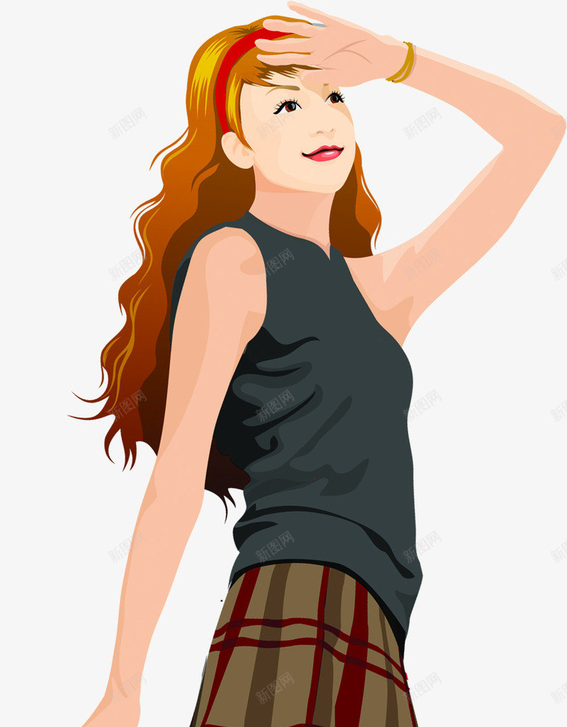 度假惬意手绘美女png免抠素材_88icon https://88icon.com 度假 惬意 美女