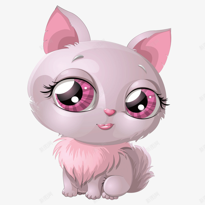 卡通可爱的小猫矢量图ai免抠素材_88icon https://88icon.com 动物 卡通 可爱 小猫 矢量图
