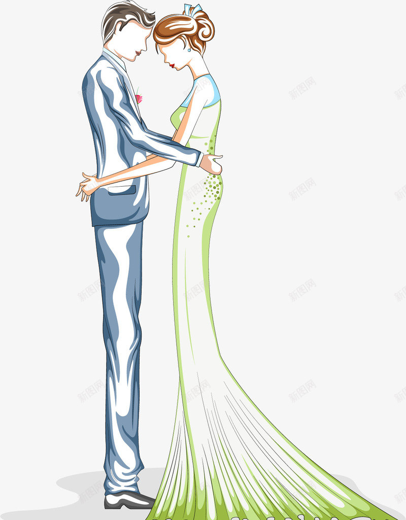 七夕情人节新郎新娘手绘png免抠素材_88icon https://88icon.com 七夕情人节新郎新娘手绘 婚宴海报 婚礼设计 手绘插画 结婚