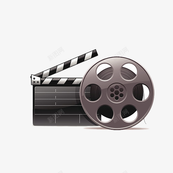 卡通复古场记牌和胶卷png免抠素材_88icon https://88icon.com 场记牌 复古 娱乐 电影 电影业 电影院 胶卷 象征