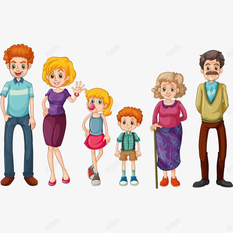 一家人png免抠素材_88icon https://88icon.com 一家六口人 人物 卡通人物 团圆 团聚 家庭 插画