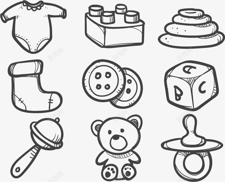 手绘婴儿用具png免抠素材_88icon https://88icon.com 卡通 可爱 娃娃 婴儿 婴儿用具 婴儿用品 婴儿袜 小熊 手绘 扣子 插画 服装 母婴 母婴用品 袜子 设计