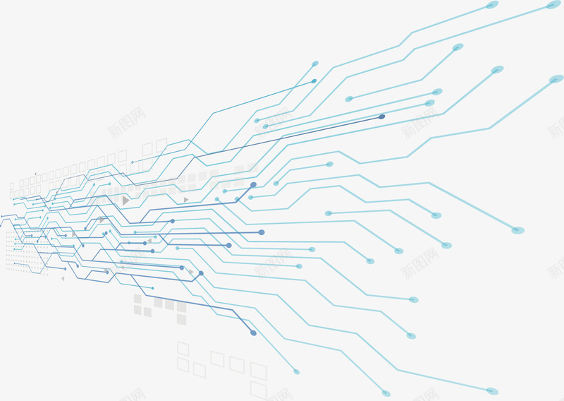 科技感蓝色的线条矢量图ai免抠素材_88icon https://88icon.com 矢量png 科技感 科技线条 线条 线路 蓝色线条 矢量图