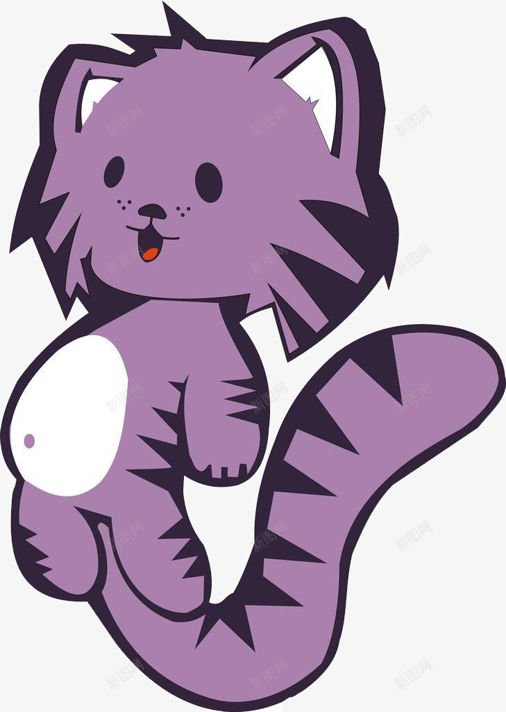 紫色小猫png免抠素材_88icon https://88icon.com 卡通 可爱 紫色 肚子 馋猫
