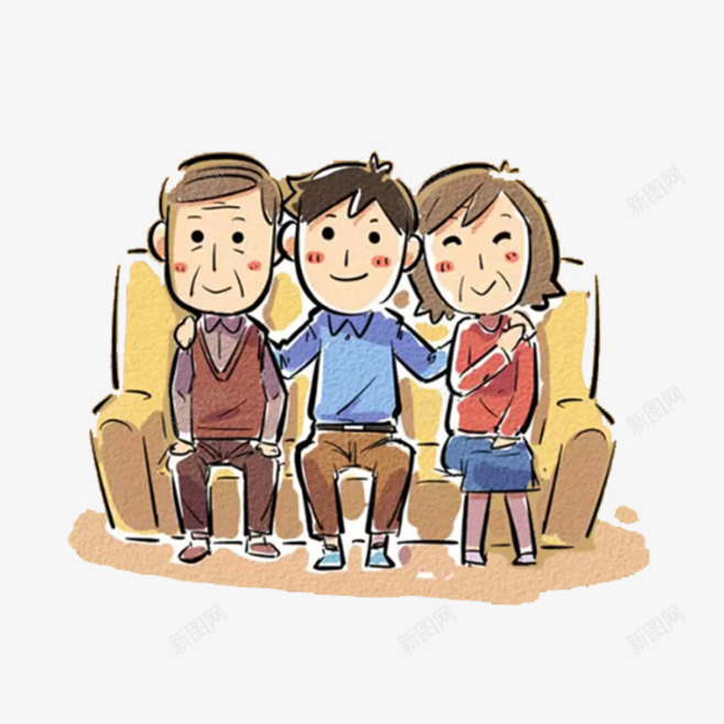 卡通一家三口温馨图png免抠素材_88icon https://88icon.com PNG 一家三口 卡通 家庭 温馨