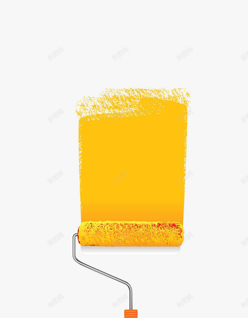 油漆滚筒矢量图ai免抠素材_88icon https://88icon.com 油漆 滚筒 黄色 矢量图