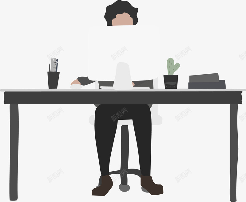 认真上班办公的人矢量图ai免抠素材_88icon https://88icon.com 上班的人 办公室 办公的人 商务风 矢量png 认真工作 矢量图