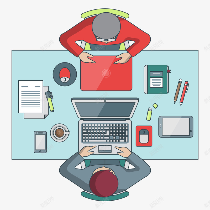 对面坐着的卡通工作人物png免抠素材_88icon https://88icon.com 人物卡通 卡通人物 卡通工作 对面 工作卡通