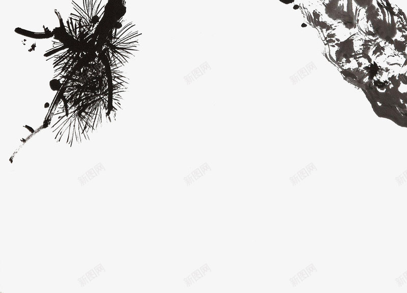 毛笔水墨画迎客松png免抠素材_88icon https://88icon.com 写意画 写意画松树 国画 国画线稿 松树线稿 水墨迎客松 迎客松