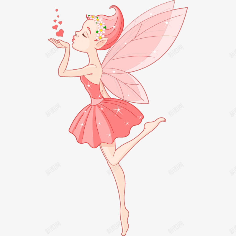 卡通可爱的粉色花仙子精灵飞吻插png免抠素材_88icon https://88icon.com 亲吻 卡通 卡通可爱的粉色花仙子精灵飞吻插画免抠免费下载 卡通飞吻 可爱 插画 粉色 精灵 翅膀 花仙子 飞吻 飞吻示意 飞吻表情